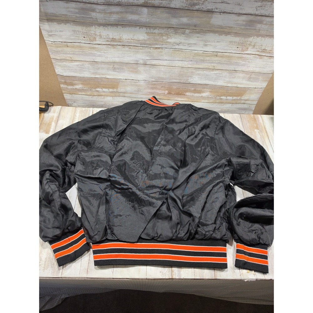 Vintage Holloway SF Giants Bomber Jacket Mens Large Black Nylon Snap Varsity USA - Picture 6 of 16